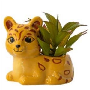 NIB Ceramic Jaguar Mini Succulent Planter
